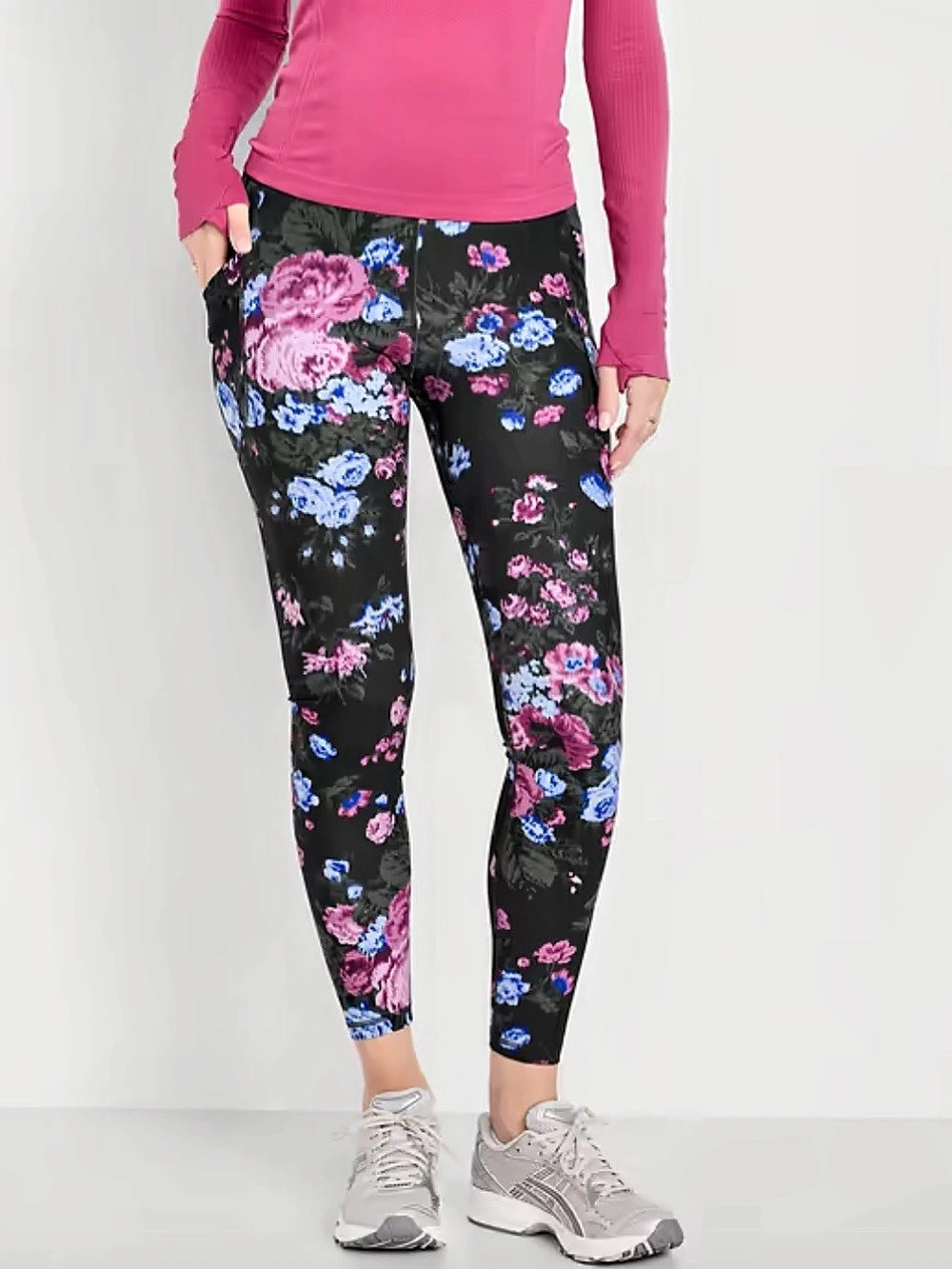 Old Navy High-Waisted PowerSoft 7/8 Pocket Leggings Floral